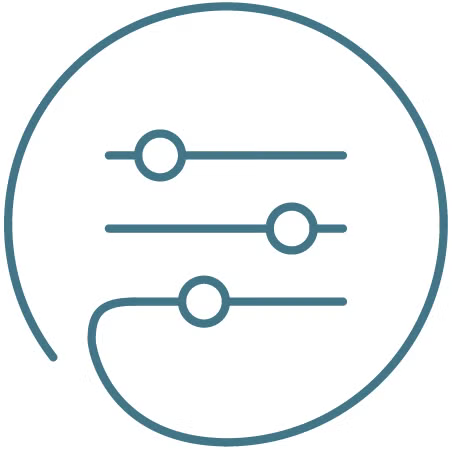 Icono de controles deslizantes - Rango de medición